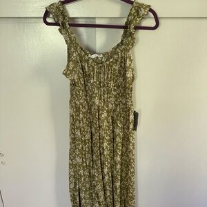 Lush Olive Floral Maxi Dress